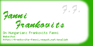 fanni frankovits business card